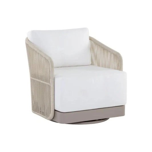 Allariz Fabric Outdoor Swivel Armchair