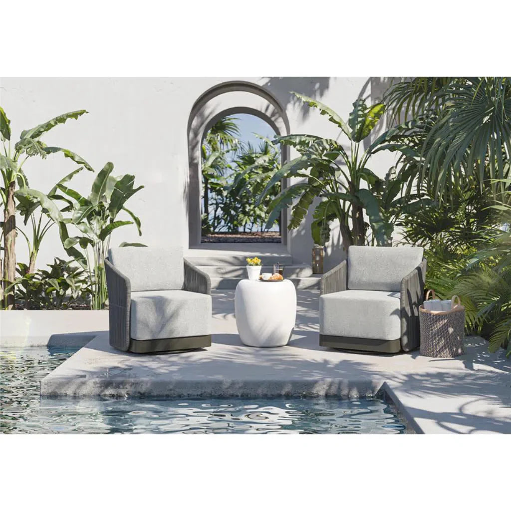 Allariz Fabric Outdoor Swivel Armchair