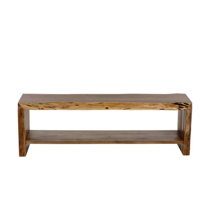 Ridge Waterfall Edge Designed Wooden Backless Bench