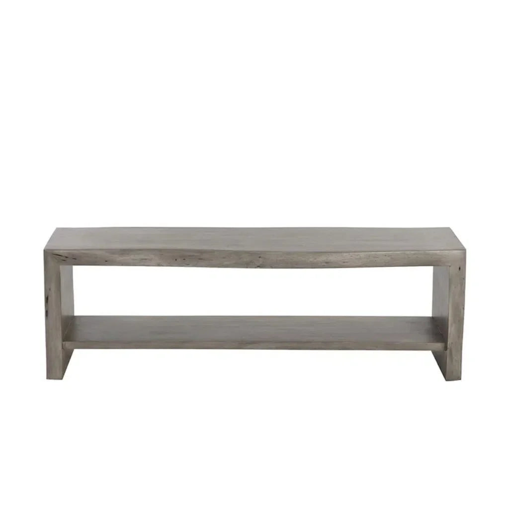 Ridge Waterfall Edge Designed Wooden Backless Bench