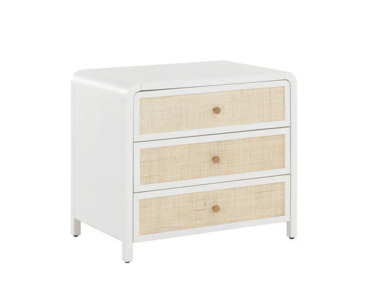 Tierra Nightstand With Soft Closing Drawers and Rattan