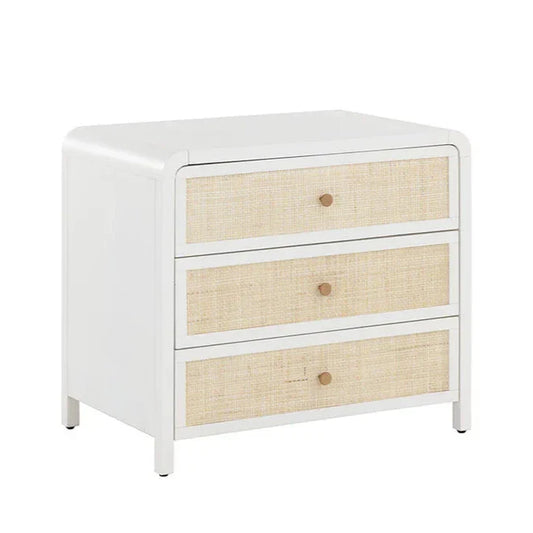 Tierra Nightstand With Soft Closing Drawers and Rattan