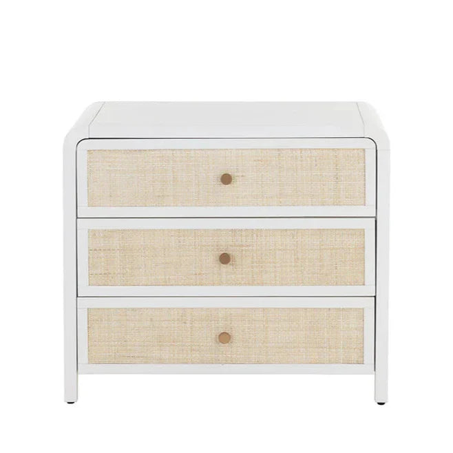 Tierra Nightstand With Soft Closing Drawers and Rattan