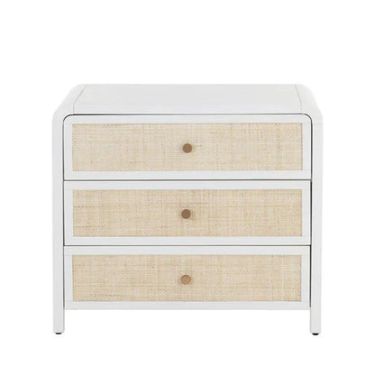 Tierra Nightstand With Soft Closing Drawers and Rattan