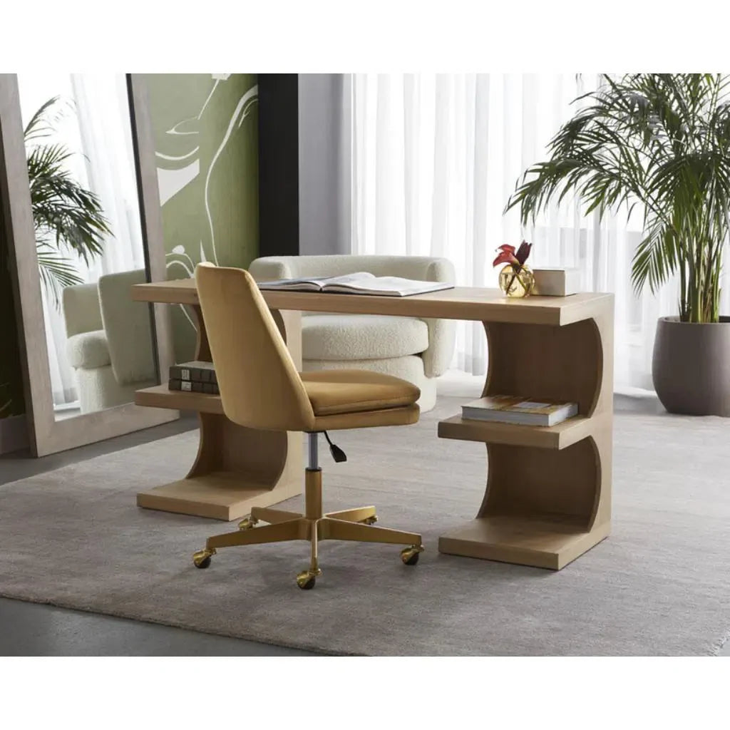 Berget Fabric Upholstered Armless Office Chair