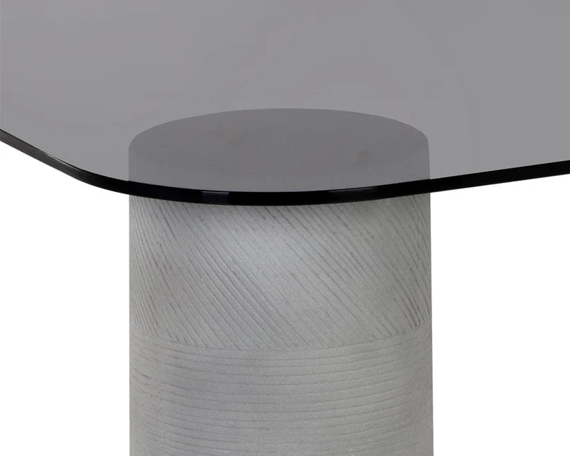 Maude Coffee Table Sleek Smoked Glass and Concrete Design