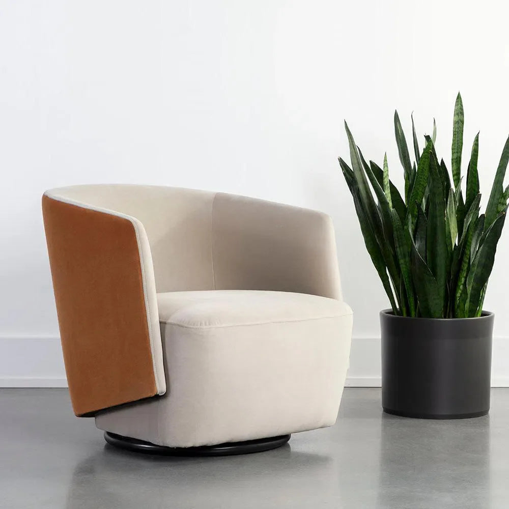SUNPAN Sarina Swivel Lounge Chair With Velvety Soft
