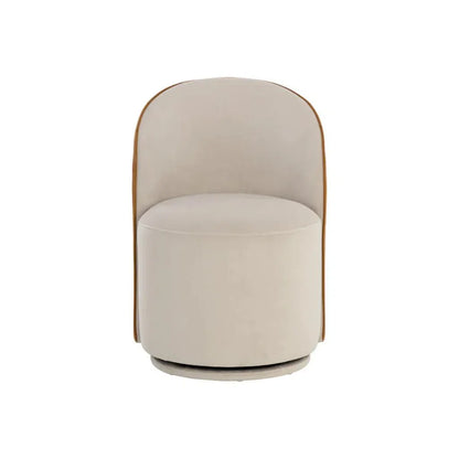 Cavoli Fabric Upholstered Swivel Armless Dining Chair