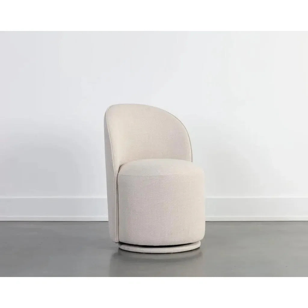 Cavoli Fabric Upholstered Swivel Armless Dining Chair