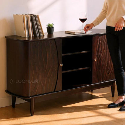 LOOMLAN Rhovira Wooden Dark Brown TV Stand
