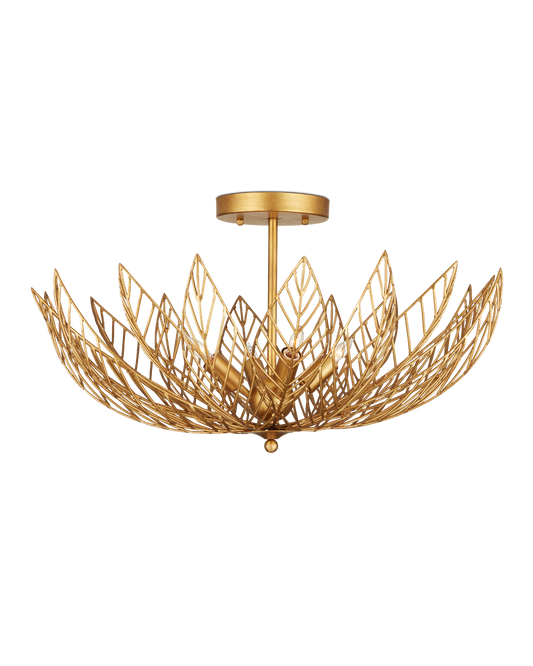 Leaflace Iron Gold Semi-Flush Mount