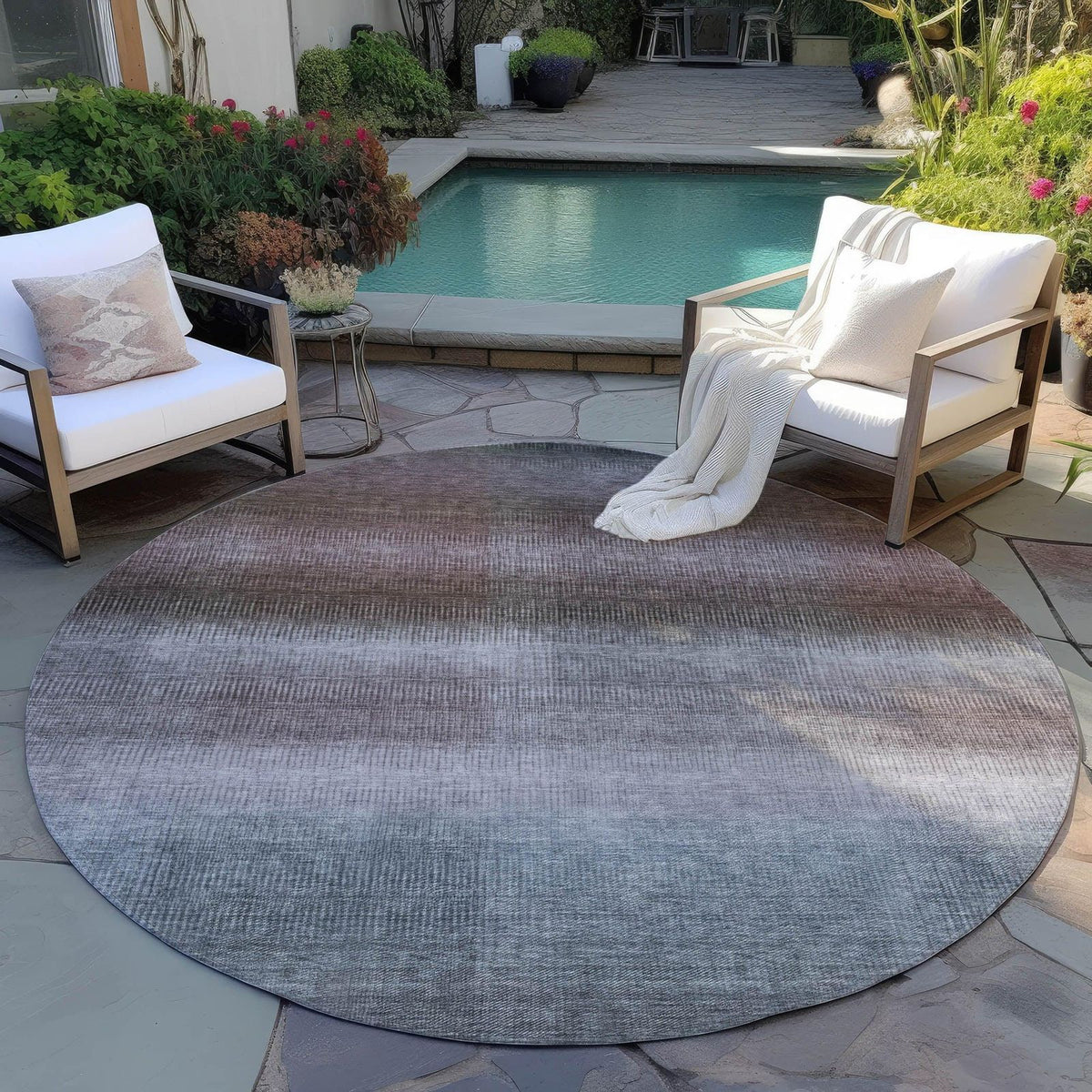 Haelor Brown Washable Indoor-Outdoor Rug