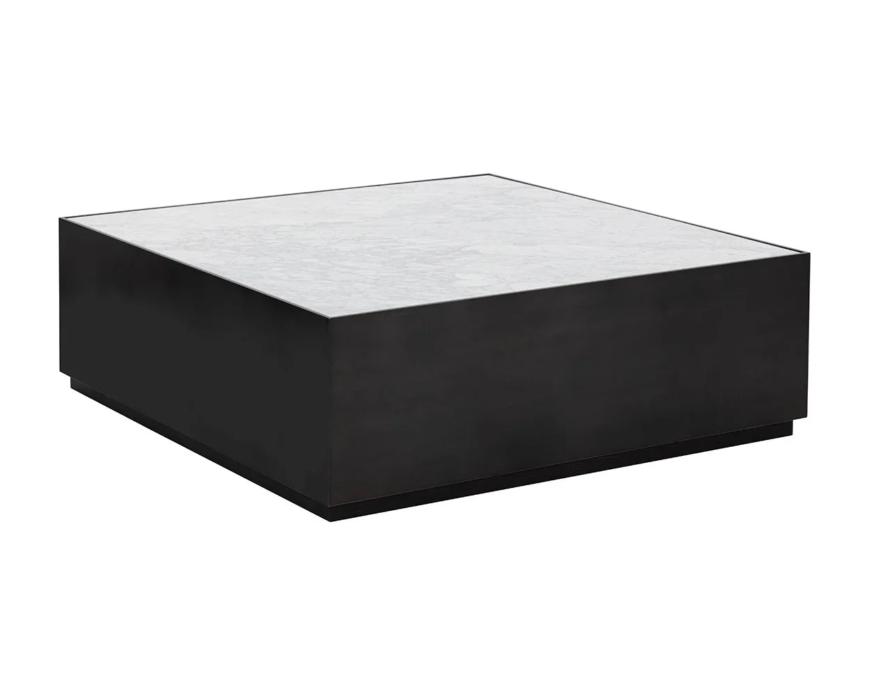 Selah Coffee Table Modern Marble Top With Black Base