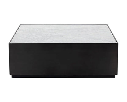 Selah Coffee Table Modern Marble Top With Black Base