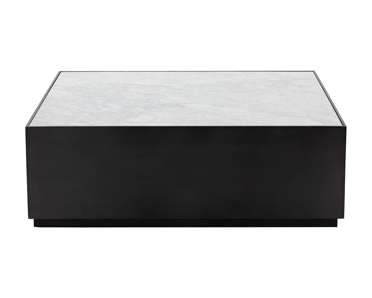 Selah Coffee Table Modern Marble Top With Black Base