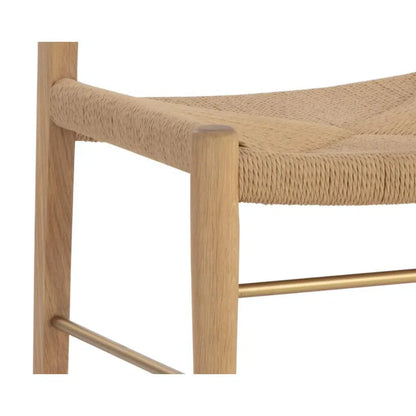 Bondi Rope Upholstered Wooden Armless Dining Chair