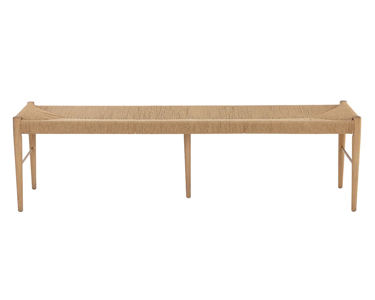 Moira Bench Natural Paper Rope With Solid