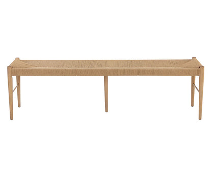 Moira Bench Natural Paper Rope With Solid