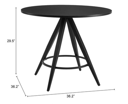 Dinos Wood and Steel Black Round Dining Table