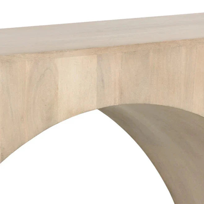 SUNPAN Salma Console Table SolidWood Whitewash