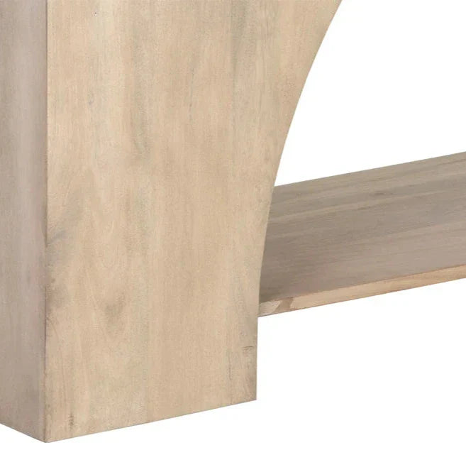 SUNPAN Salma Console Table SolidWood Whitewash
