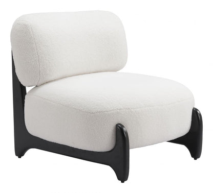 Bombo Wood White Armless Accent Chair