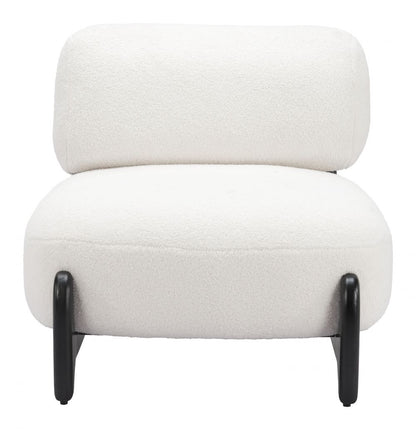 Bombo Wood White Armless Accent Chair