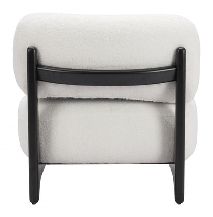 Bombo Wood White Armless Accent Chair