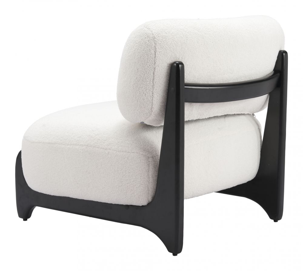 Bombo Wood White Armless Accent Chair