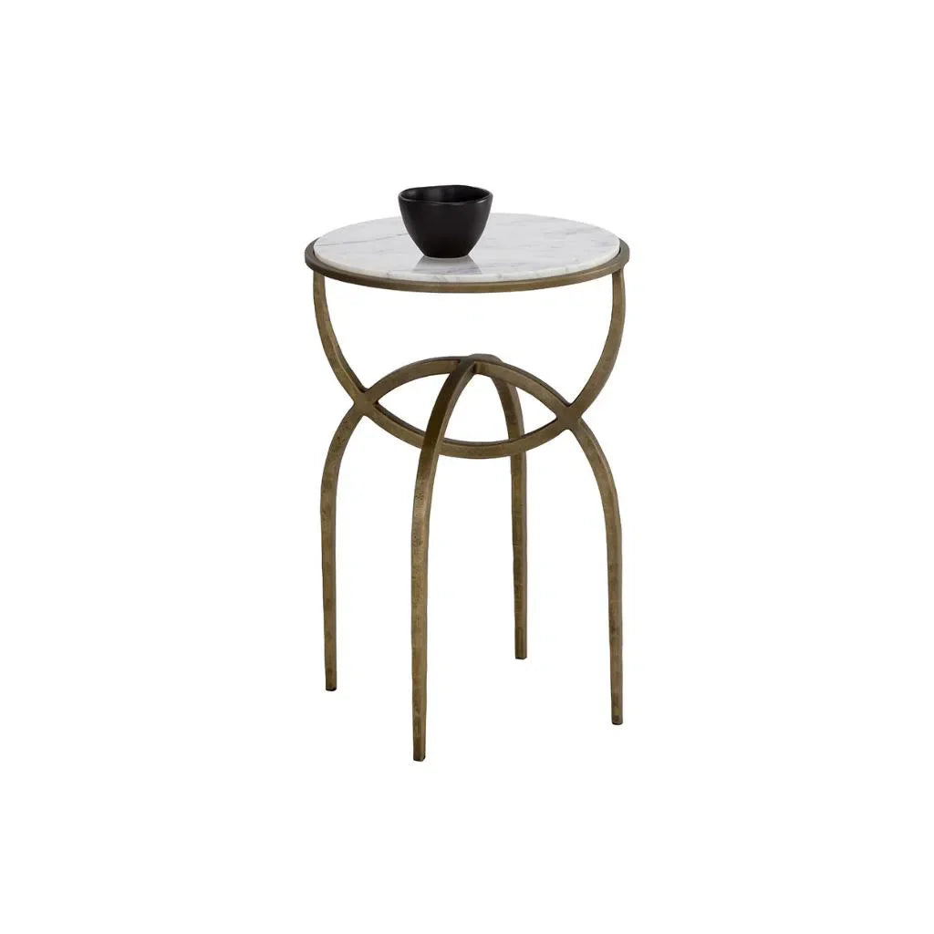 SUNPAN Alicent Marble Top Round End Table