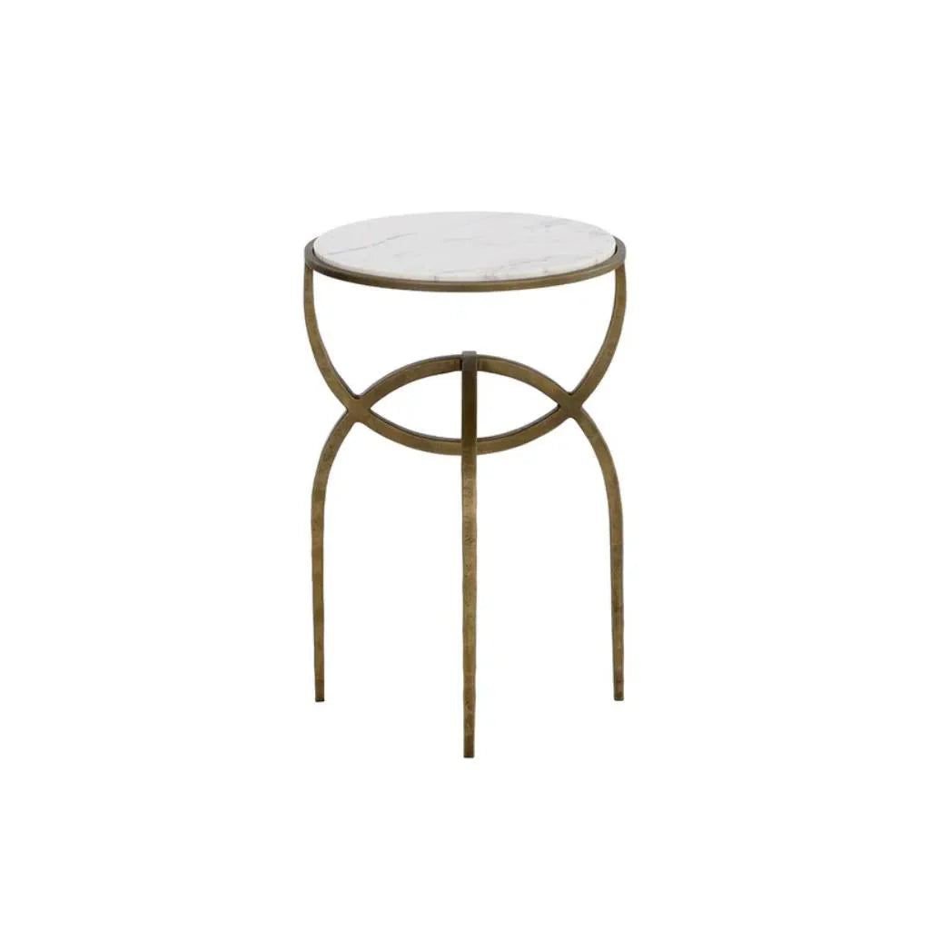 SUNPAN Alicent Marble Top Round End Table
