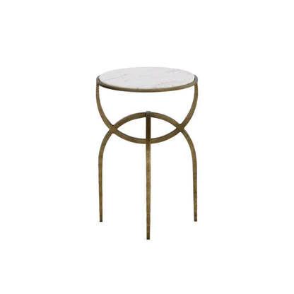 SUNPAN Alicent Marble Top Round End Table