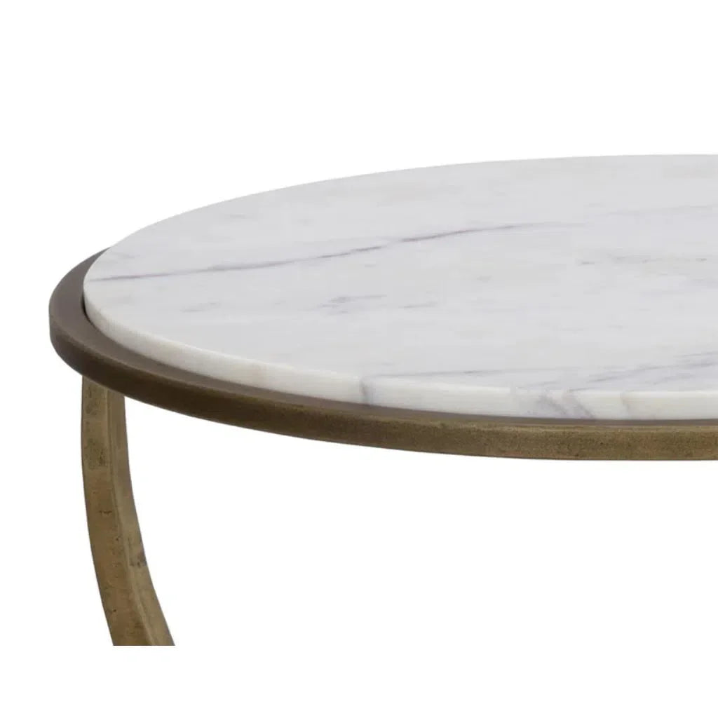 SUNPAN Alicent Marble Top Round End Table