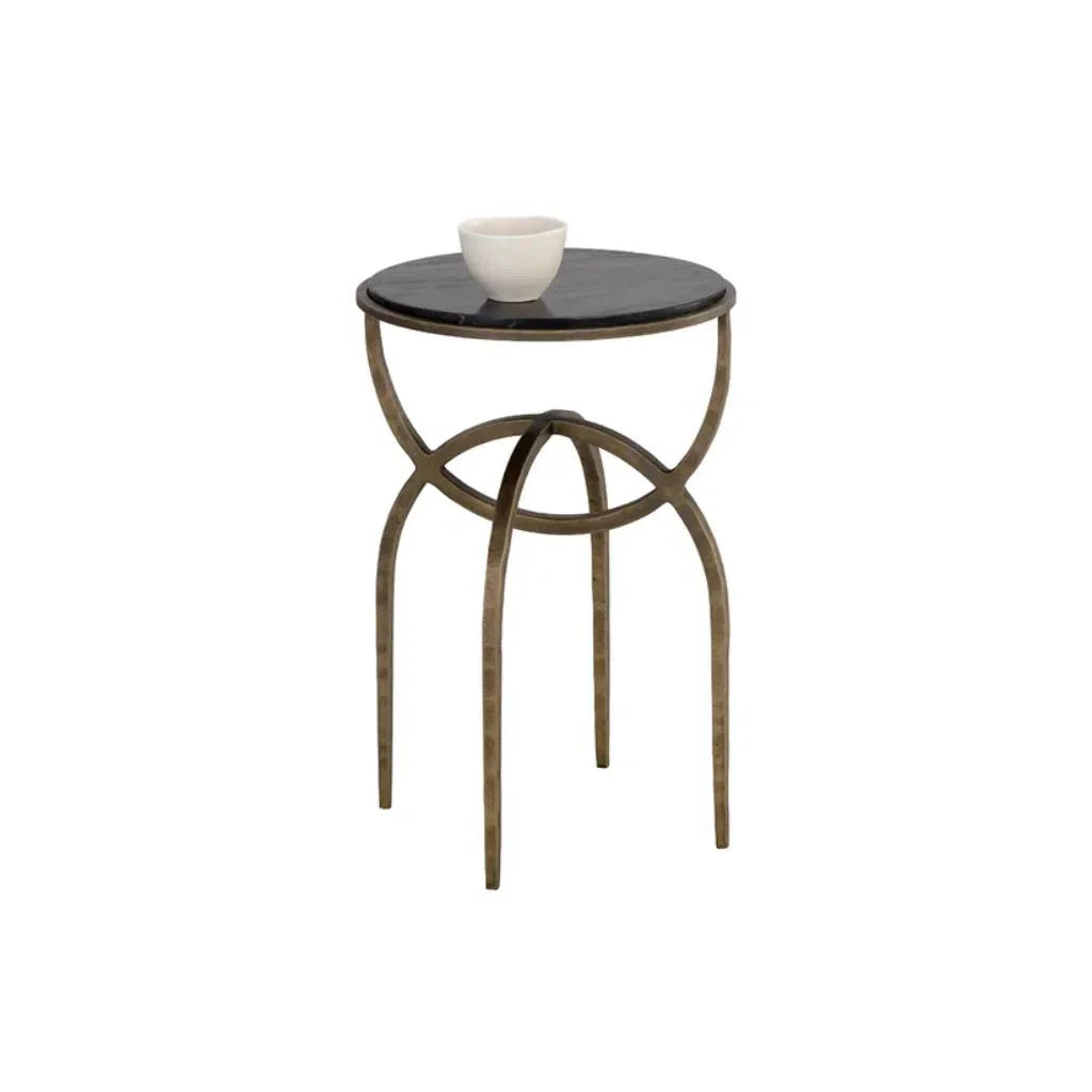 SUNPAN Alicent Marble Top Round End Table