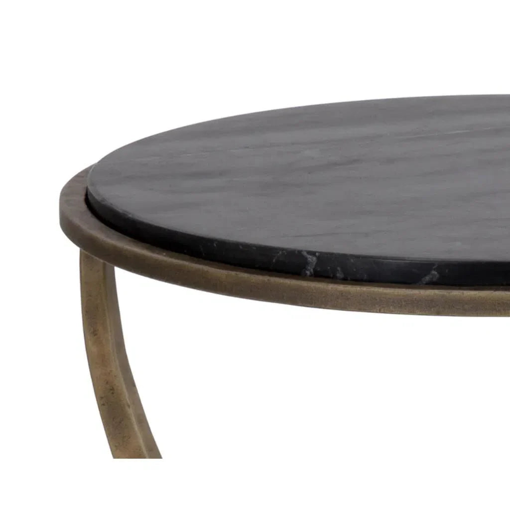 SUNPAN Alicent Marble Top Round End Table