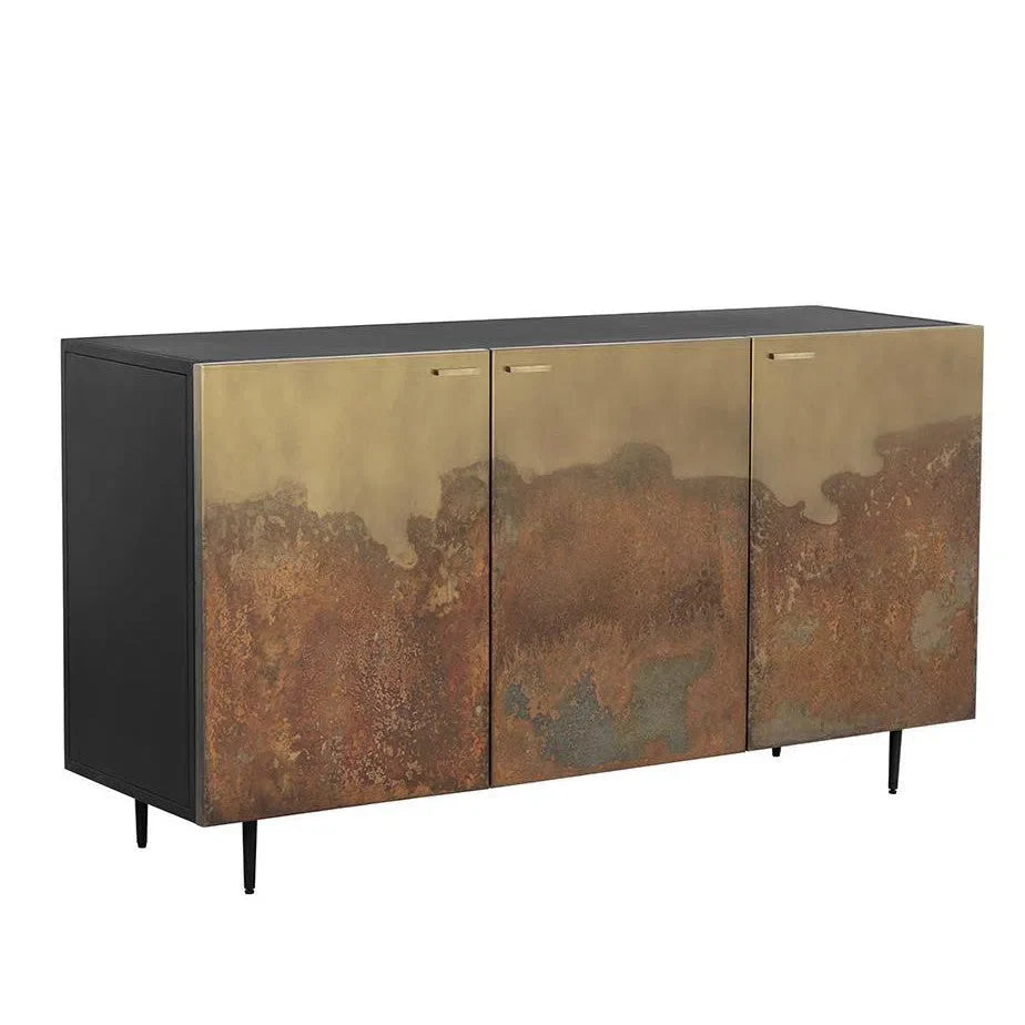 SUNPAN Auburn Sideboard Antique Brass Ombre Patina Fronts