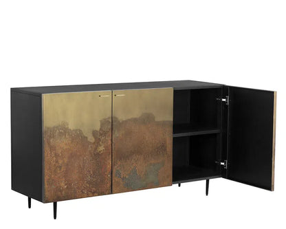 SUNPAN Auburn Sideboard Antique Brass Ombre Patina Fronts