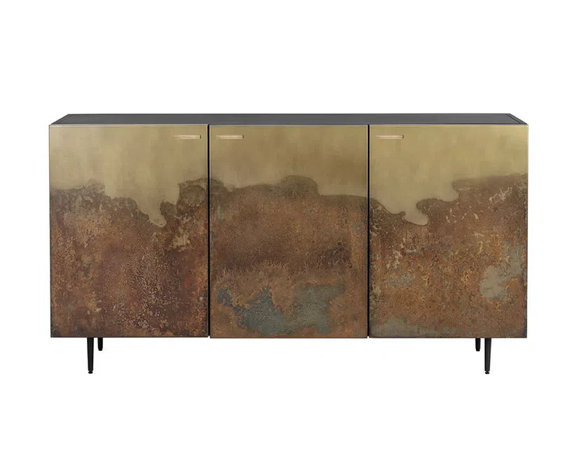 SUNPAN Auburn Sideboard Antique Brass Ombre Patina Fronts