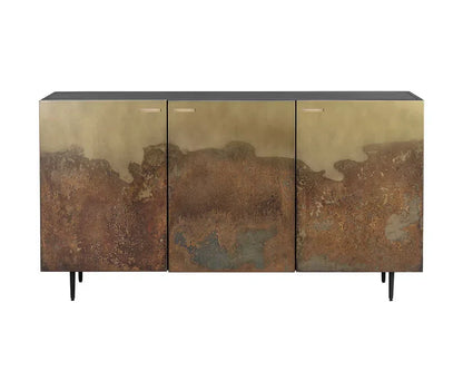 SUNPAN Auburn Sideboard Antique Brass Ombre Patina Fronts