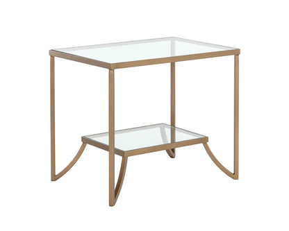 Kessler Side Table Minimalist Glass And Gold Design