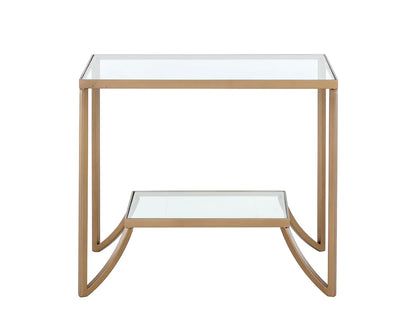 Kessler Side Table Minimalist Glass And Gold Design