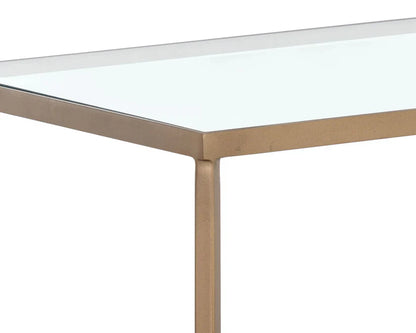 Kessler Side Table Minimalist Glass And Gold Design