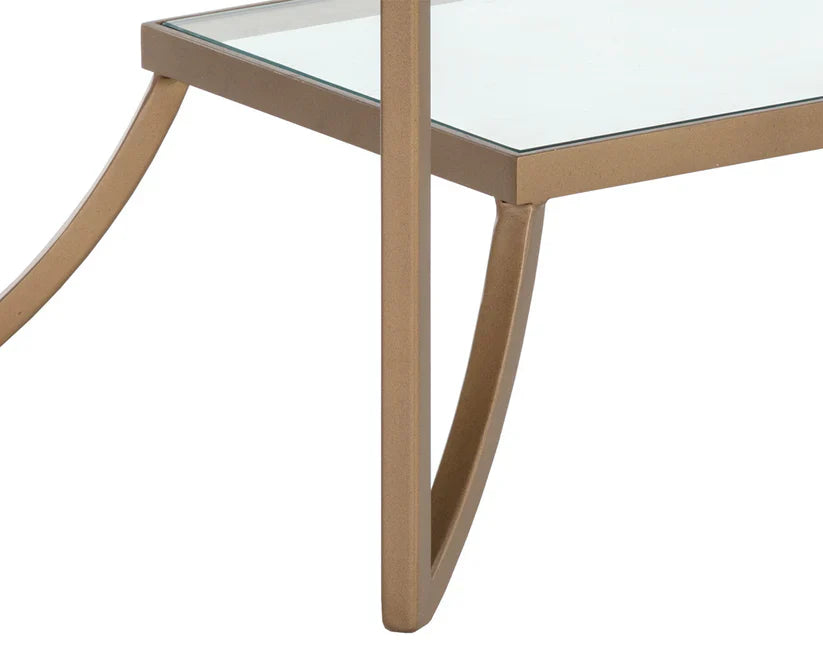 Kessler Side Table Minimalist Glass And Gold Design