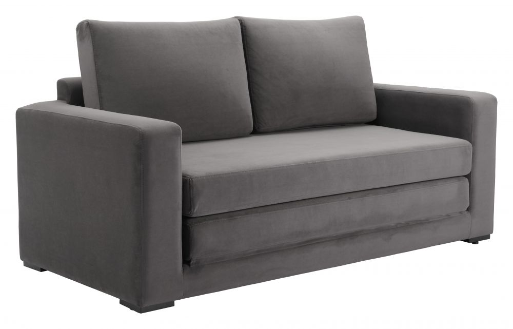 Jide Wood Grey Sleeper Sofa