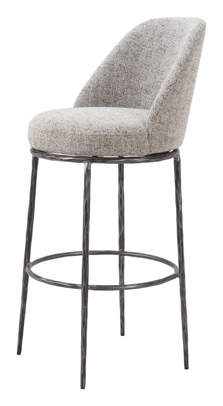 Nordhavn Steel Gray Swivel Barstool