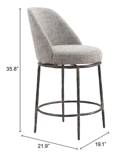 Nordhavn Steel Gray Swivel Counter Stool