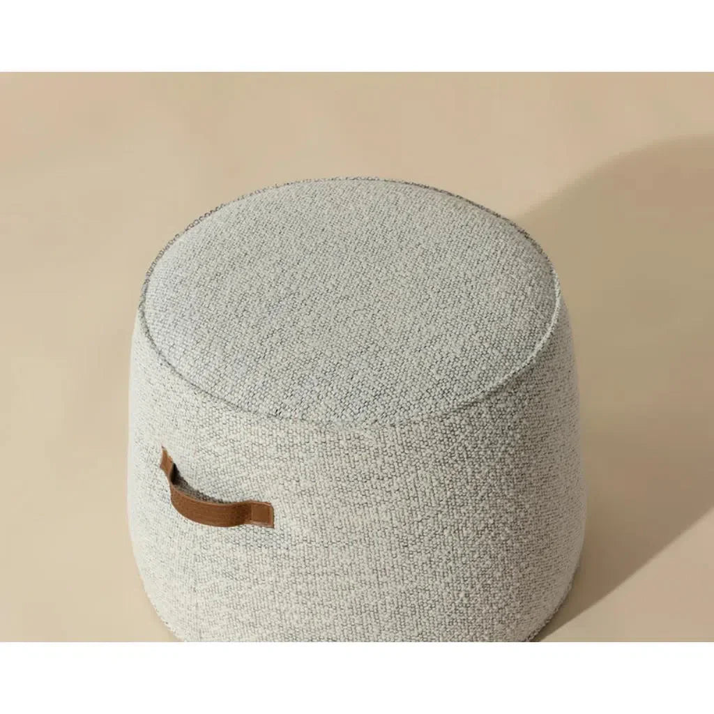 Mitchell Leather Upholstered Round Ottoman