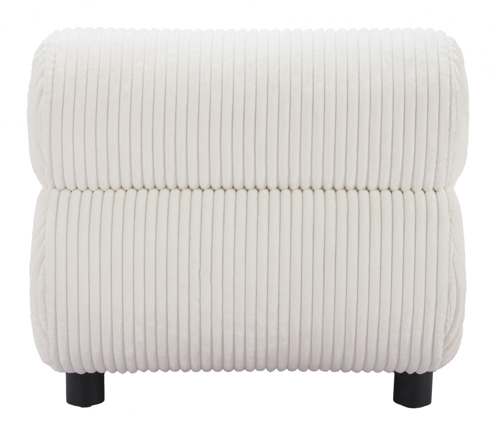 Rahat Wood White Armless Accent Chair