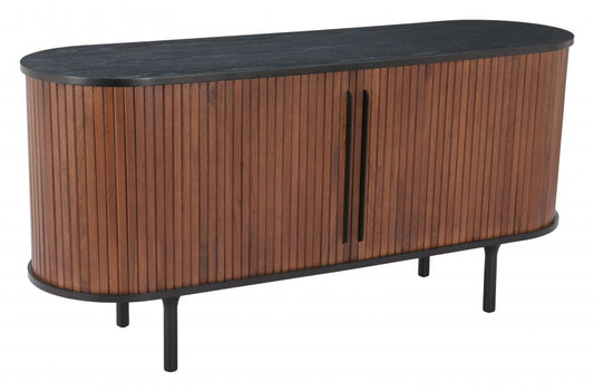 Koriana Wood Black and Walnut Sideboard