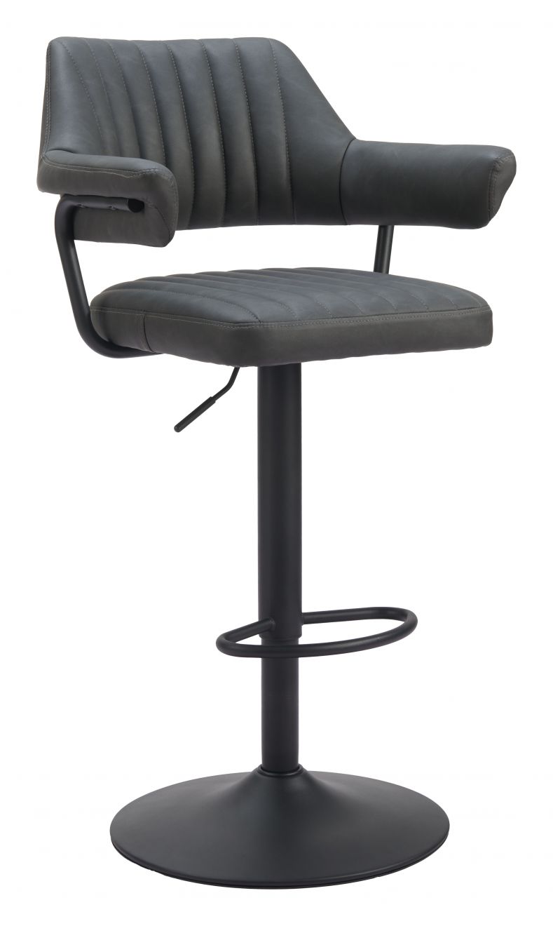 Zuo Modern Erret Grey Polyurethane Adjustable Barstool